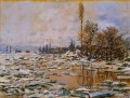 Breakup of Ice Grey Weather Claude Monet